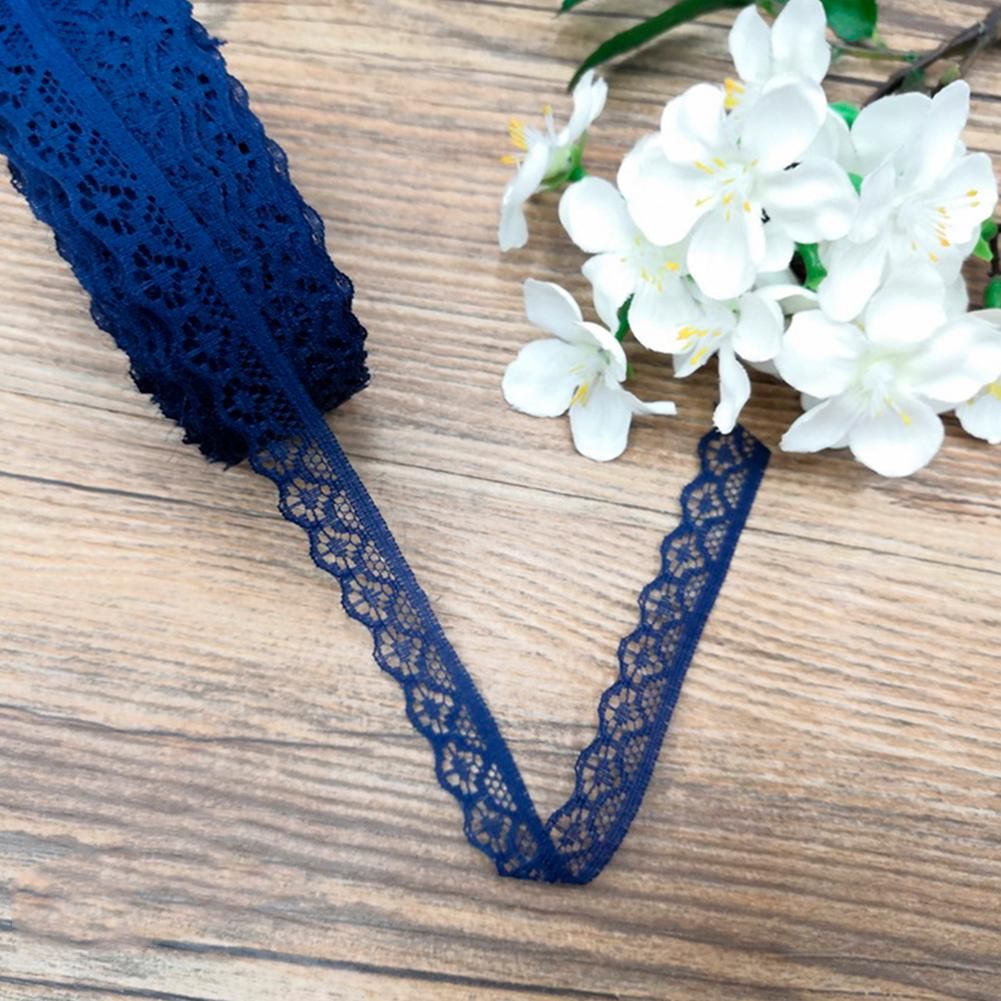 10 Yards Lace Ribbon 15mm Wide Trim DIY Fabric Wedding Decorative Sewing Rope-Navy