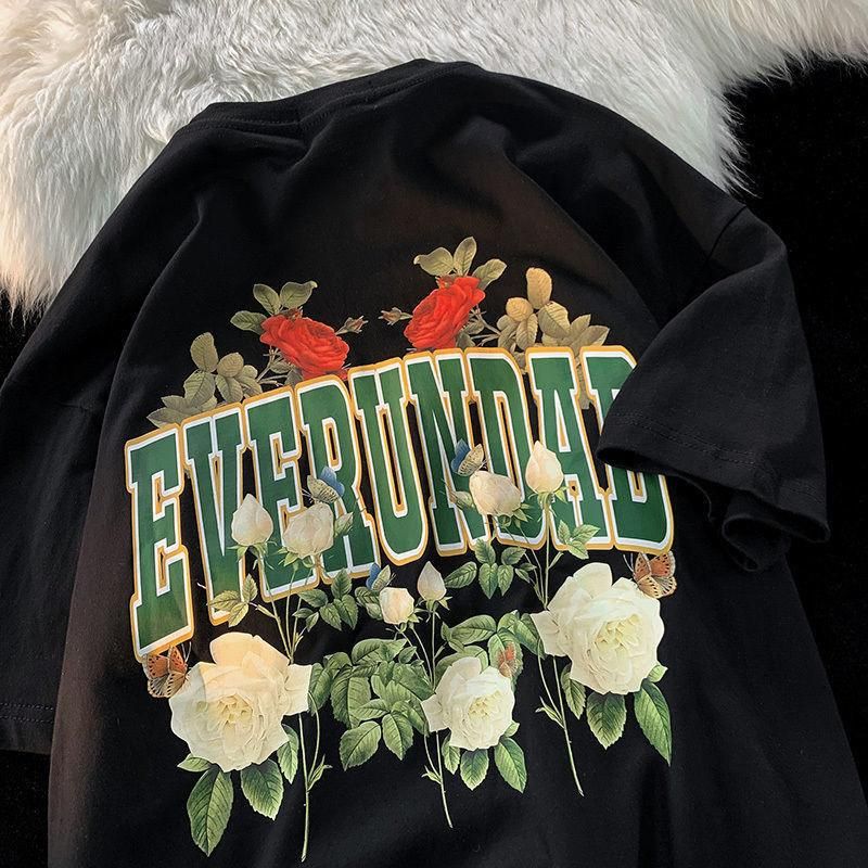 13 National Fashion American Retro Design Niche Short Sleeve T-shirt Men and Women Oversize Loose Couple Outfit Half Sleeve Student