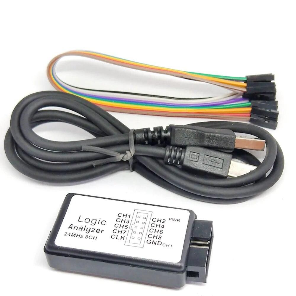 USB Logic Analyzer 24MHz 8Channel 24M/sec Logic Analyzer Debugger For ARM FPGA 24MHz/16MHz/12MHz/8MHz/4MHz/2MHz Microcontroller