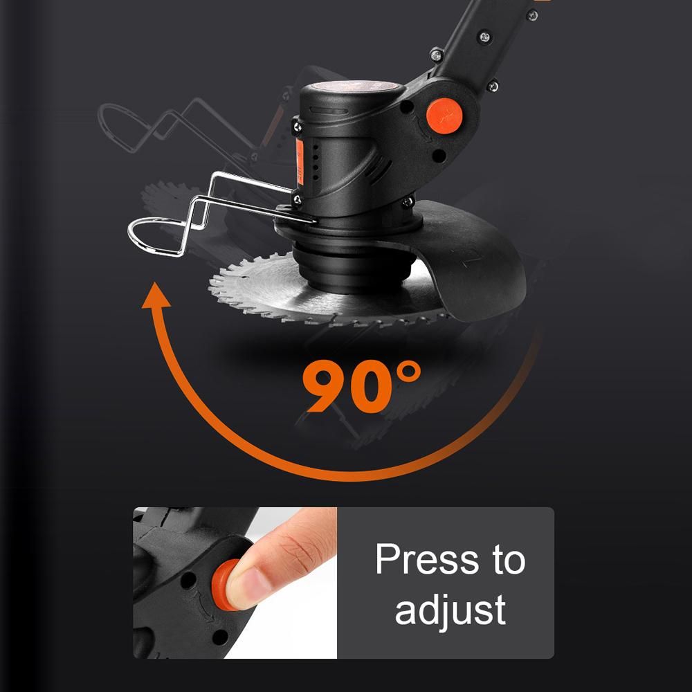 Household LED Digital Display Electric Lawn Mower Portable Cordless Grass Trimmer Home Garden Folding Trimming Pruning Machine