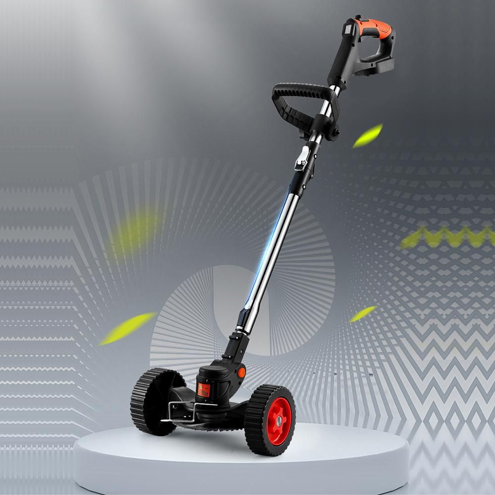 Household LED Digital Display Electric Lawn Mower Portable Cordless Grass Trimmer Home Garden Folding Trimming Pruning Machine