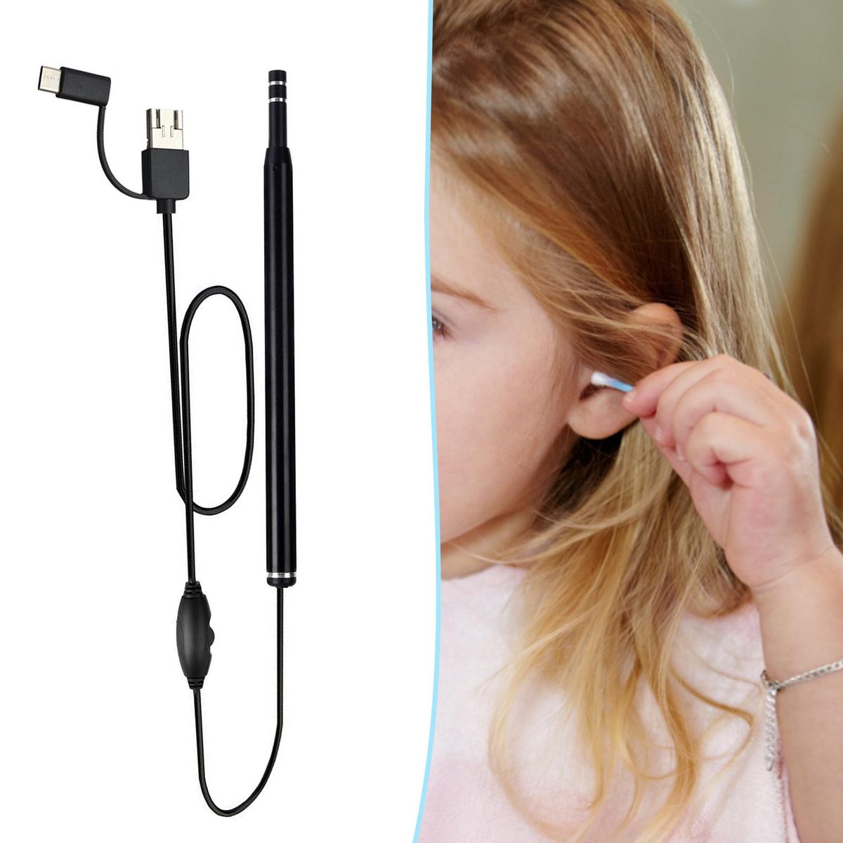 1 Set Borescope Camera Borescope Endoscope Camera Accessory Black
