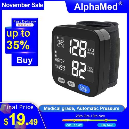 2021 CE ISO Approval Sphygmomanometer Wrist Portable LCD Backlight BP Apparatus Blood Pressure Monitor Digital