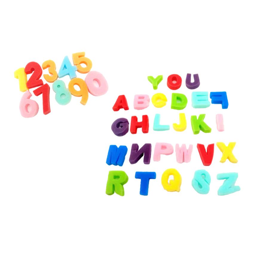 36 Pieces Alphabets Sponge Foam Painting Brush Kids