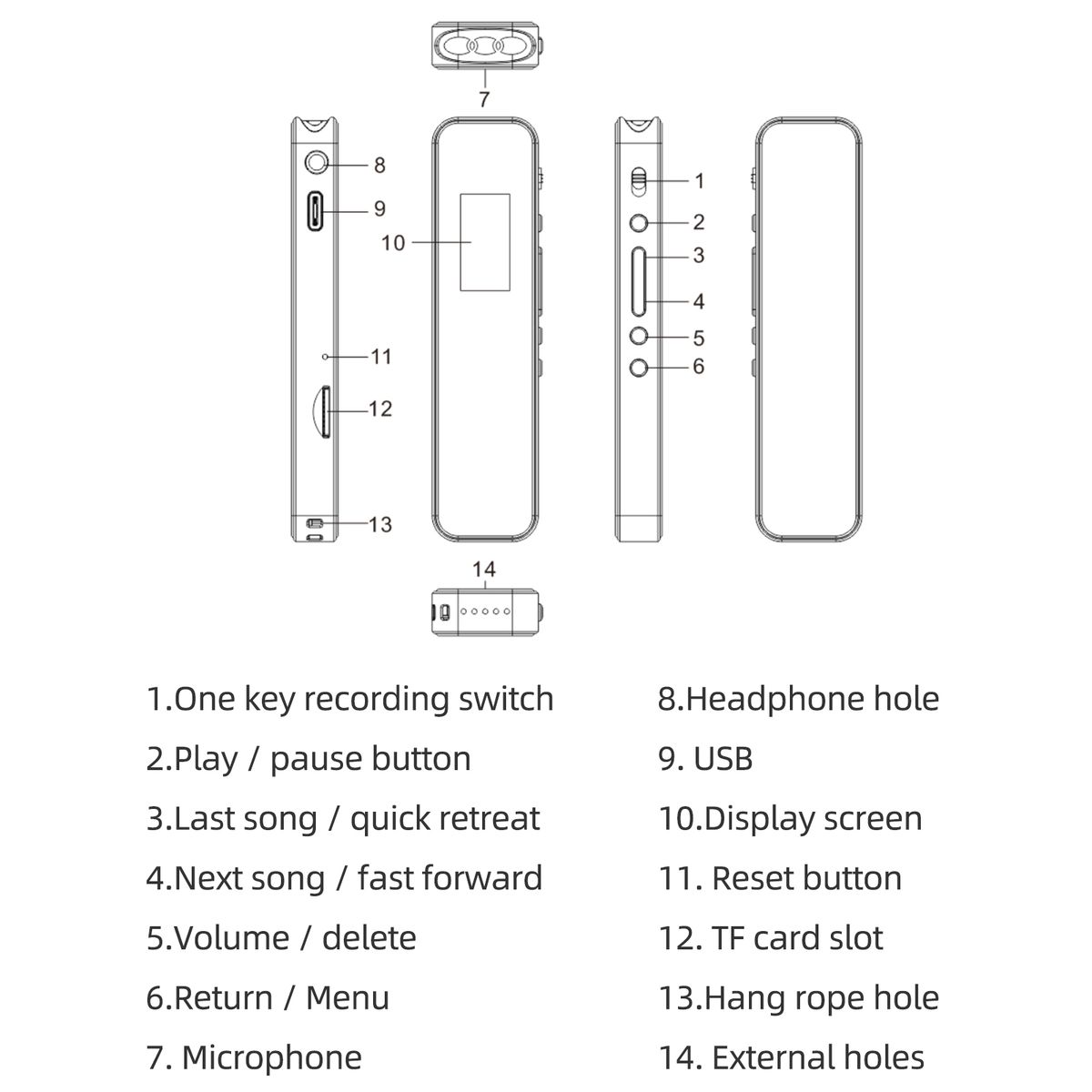 Noise Reduction Voice Recorder With Playback Portable