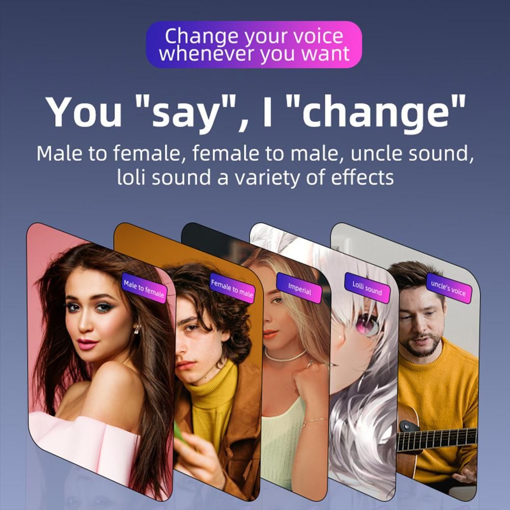 Sound Card & Audio Podcast Equipment Portable Karaoke Machine Multifunctional Rechargeable BT Sound Card Electric Sound Broadcast Equipment with DSP Noise Reduction Colorful Light Effect for Live Broadcasting /Streaming/Podca