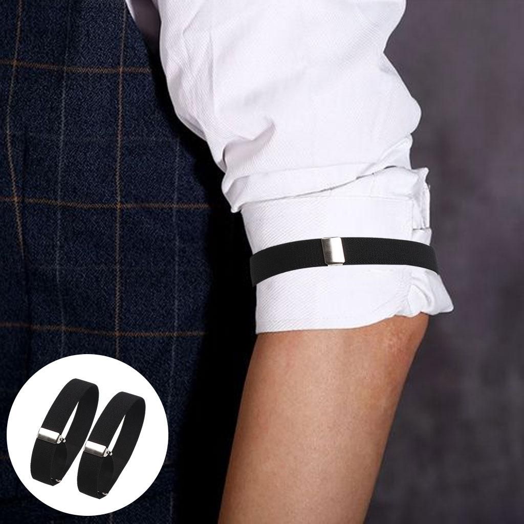 2Pcs Shirt Sleeve Holders Arm Bands Womens Wedding Sleeves Hold Black