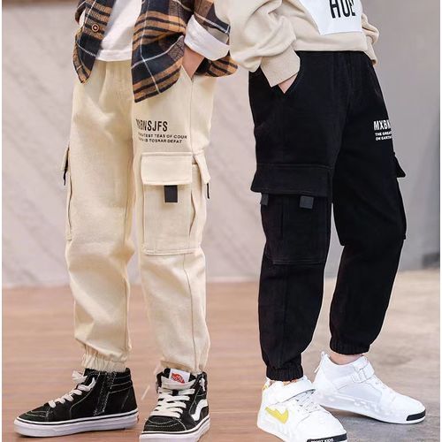 2 Pieces (Black+White)= 5999 Print Kids Boy Girls Children Pants Jeans Trousers