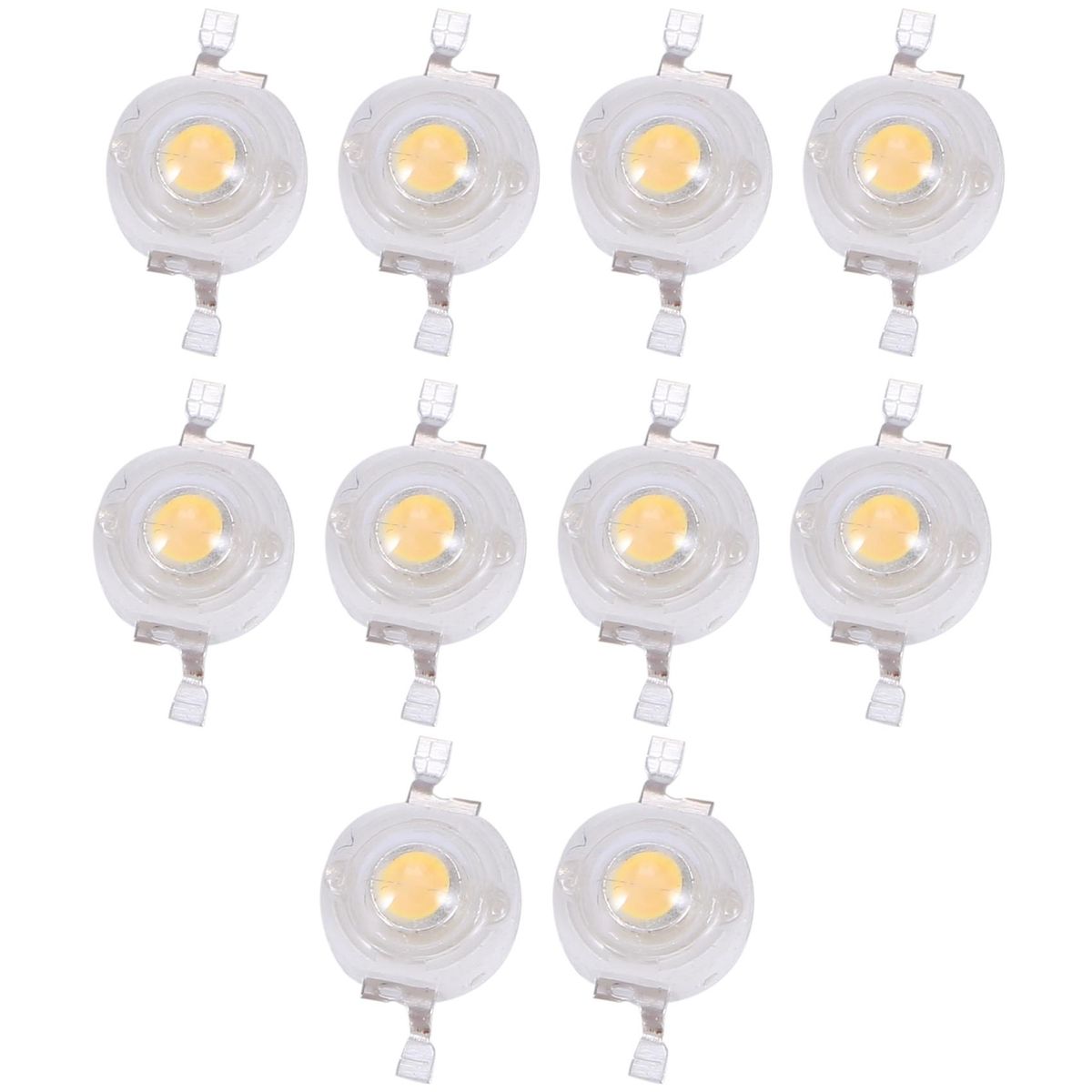 10 Pieces High Power 2 Pin 3W Warm White LED Bead Emitters 1