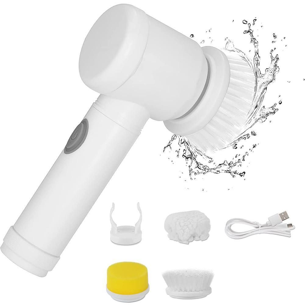 5-in-1 Electric Cleaning Brush Bathroom Wash Brush Kitchen Cleaning Tool USB