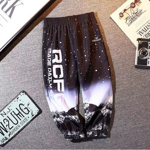 2 Pieces (Black+White)= 5999 3D Print Kids Boy Girls Children Pants Jeans Trousers