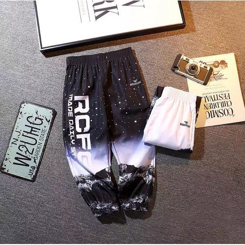2 Pieces (Black+White)= 5999 3D Print Kids Boy Girls Children Pants Jeans Trousers