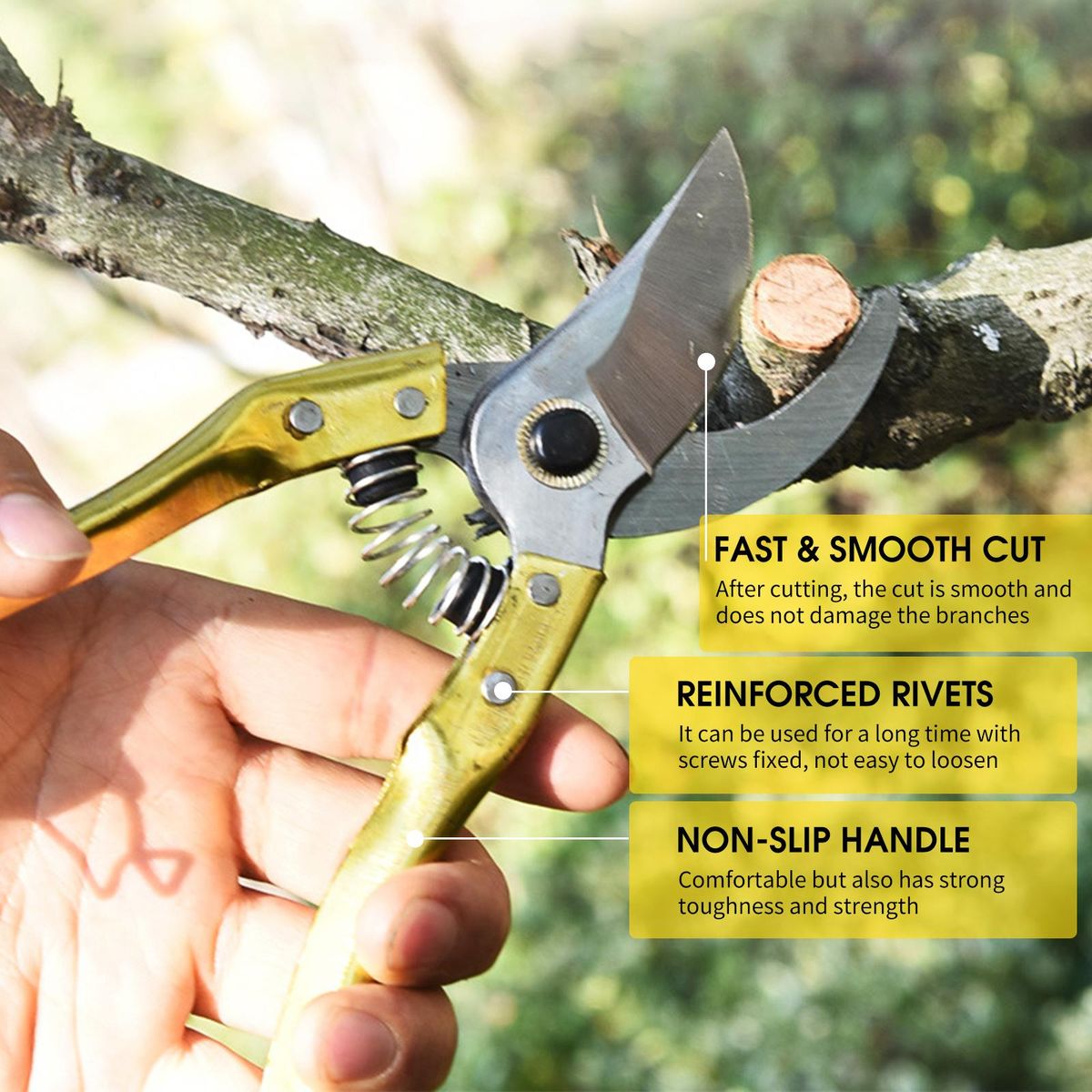 Secateurs Steel Blade Pruning Shears with Ergonomic Handles Gardening Pruning Scissors Bonsai Cutters Professional Gardening Hand Tool Scissors Kit for Plants Rose Flowers Fruit Christmas Tree