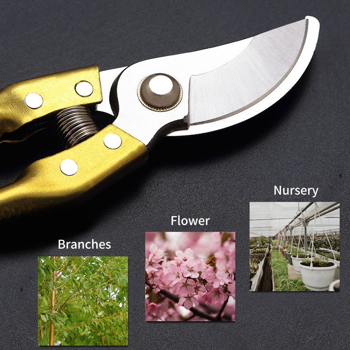 Secateurs Steel Blade Pruning Shears with Ergonomic Handles Gardening Pruning Scissors Bonsai Cutters Professional Gardening Hand Tool Scissors Kit for Plants Rose Flowers Fruit Christmas Tree