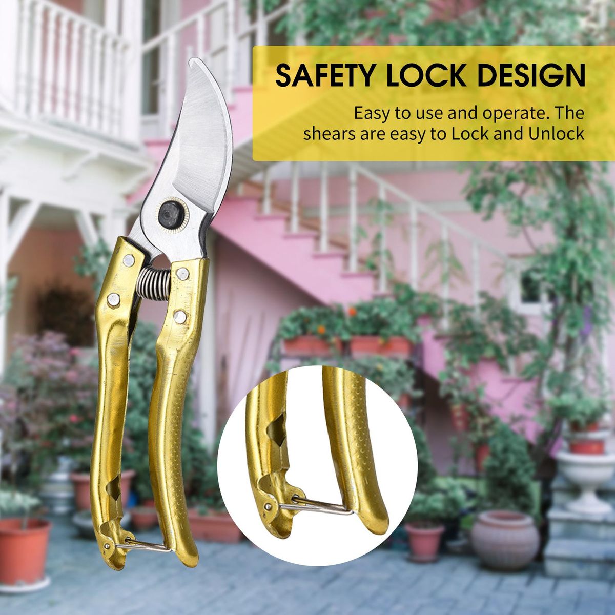 Secateurs Steel Blade Pruning Shears with Ergonomic Handles Gardening Pruning Scissors Bonsai Cutters Professional Gardening Hand Tool Scissors Kit for Plants Rose Flowers Fruit Christmas Tree