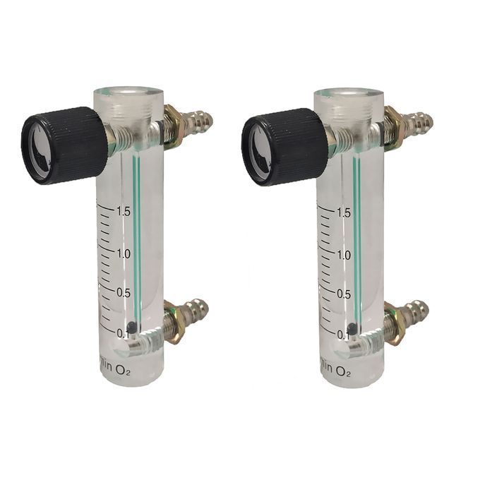 2Pcs Oxygen Ozone Gas Machine Flow Meter CopperGlass With Control