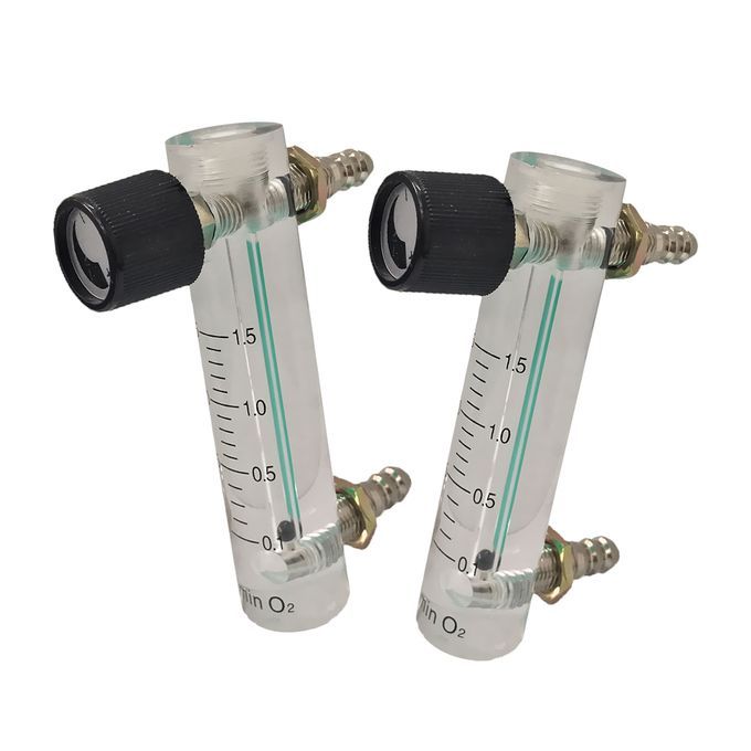 2Pcs Oxygen Ozone Gas Machine Flow Meter CopperGlass With Control