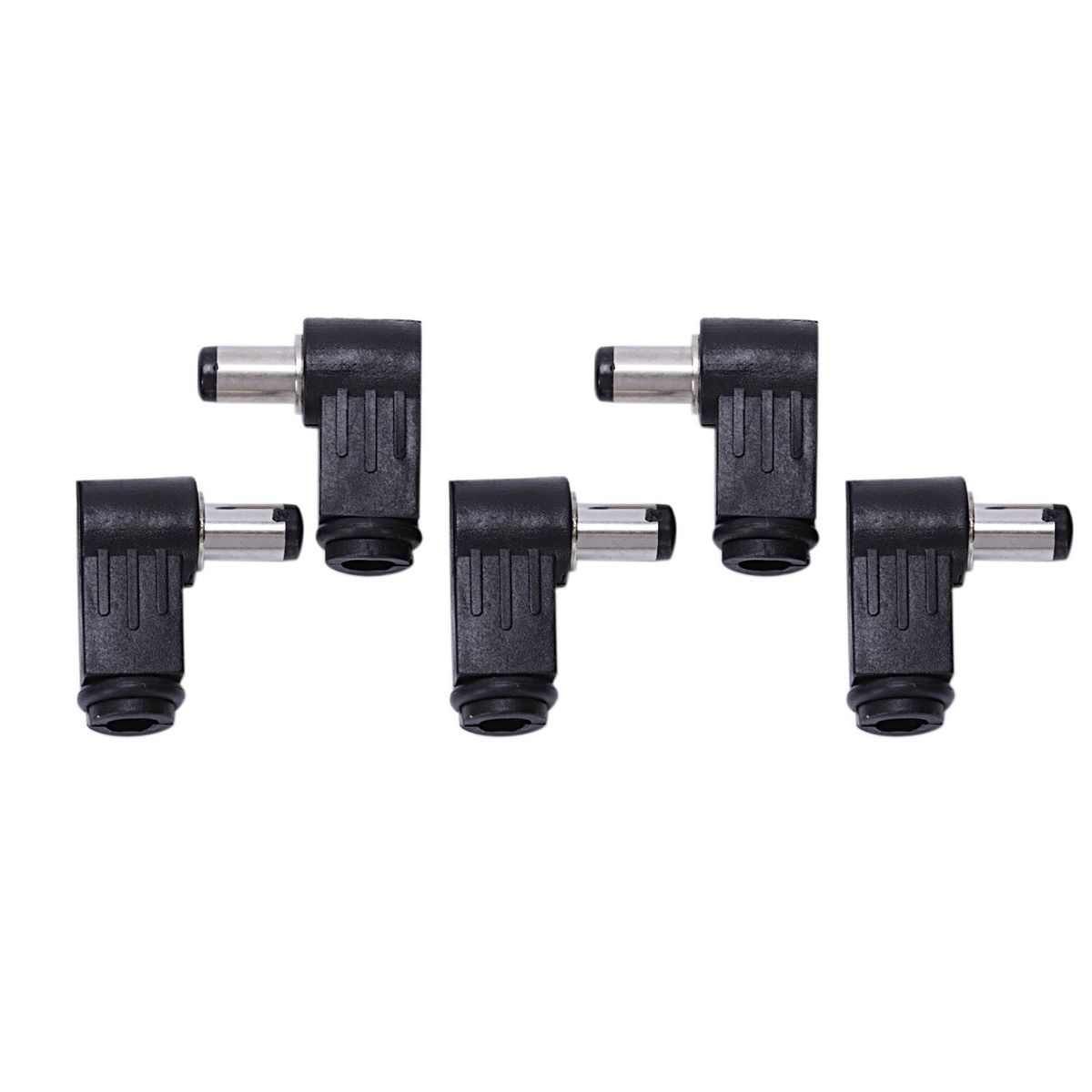 DC Plug Socket Connector Male Right Angle Plug 2.1mm 5pcs