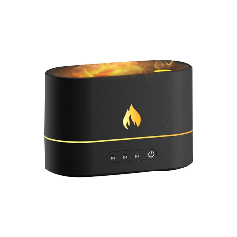 Flame Aroma Diffuser Air Humidifier Ultrasonic Cool Mist Maker Fogger LED Essential Oil Jellyfish Difusor Black