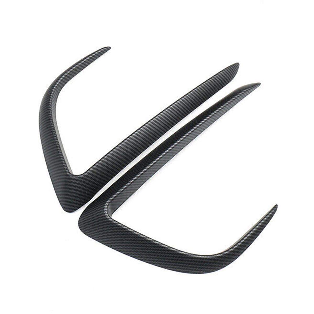 1 Pair of Front Fog Light Cover Eyebrow Cover Trim Frame Replacement for Tesla Model Y 2020 2021 Carbon Fiber