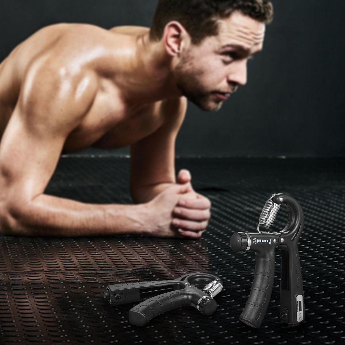 2pcs Hand Grip Strengthener with Counter 5-60kg Adjustable Resistance Fitness Hand Exerciser for   Muscle Building Wrist Training