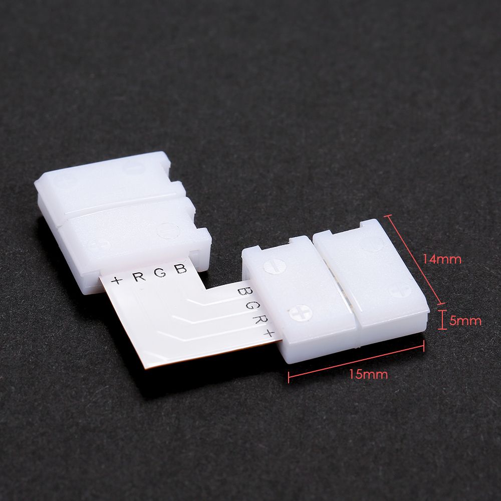 10 Pack White L Shape 4 Pins RGB LED Strip Connector Quick