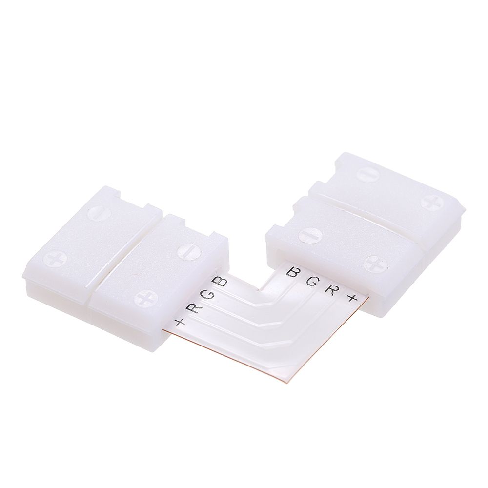 10 Pack White L Shape 4 Pins RGB LED Strip Connector Quick