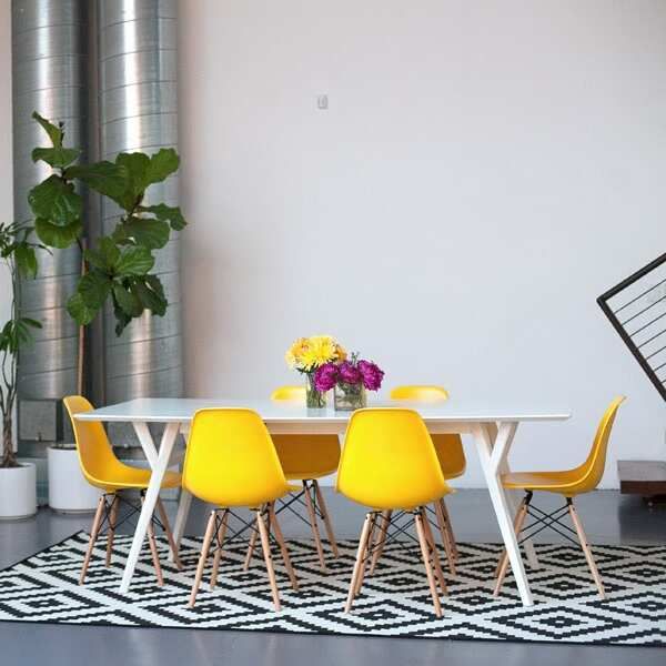 Restaurant Plastic Strong Chair Set Of 2 - Yellow