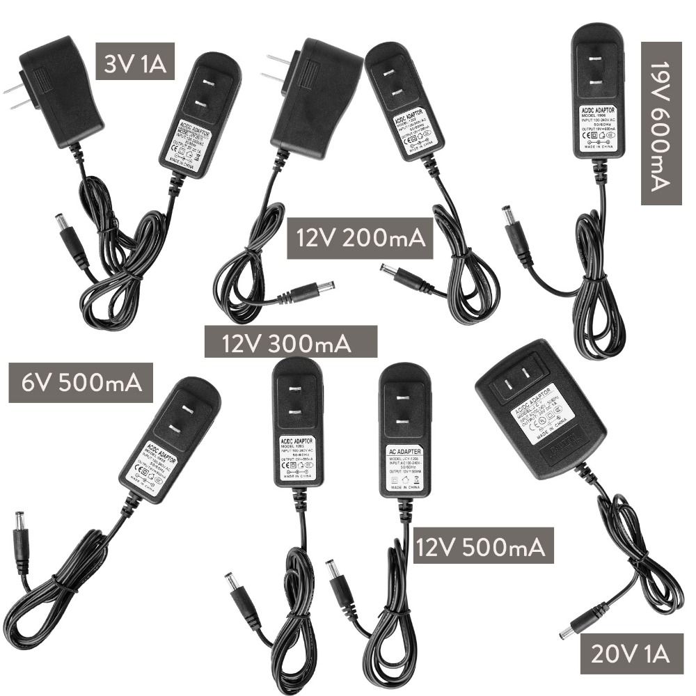 DC 12V 3V 6V 19V 20V US EU Plug Power Supply Adapter