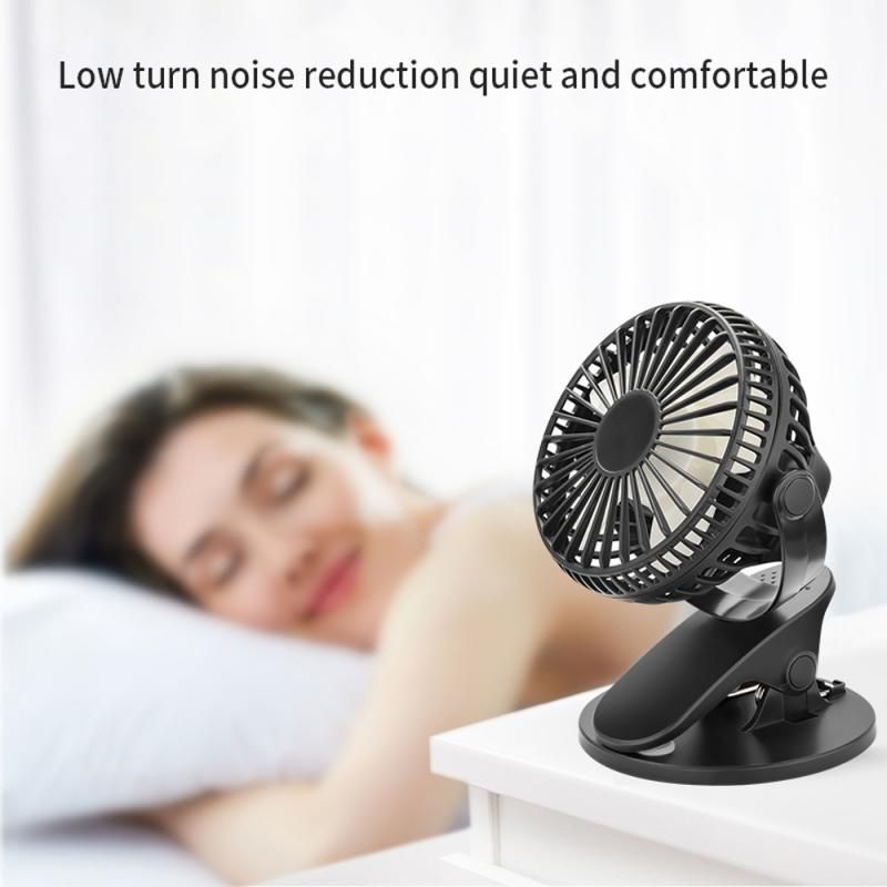 Baby Car Fan Rechargeable USB Mini Home Clip On Battery Stroller Desktop Office Portable Desk Fans Camping 360° Decorative