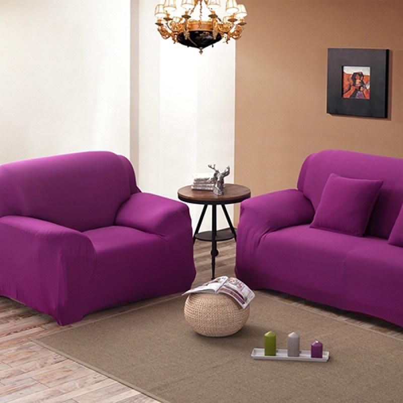 Fashion Pure Color Antiskid Stretch Sofa Cover Slipcover-Tan