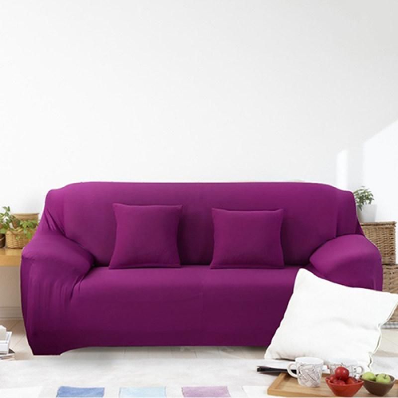 Fashion Pure Color Antiskid Stretch Sofa Cover Slipcover-Tan