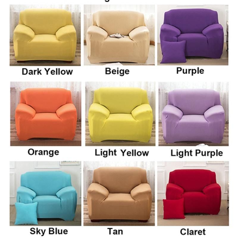 Fashion Pure Color Antiskid Stretch Sofa Cover Slipcover-Tan