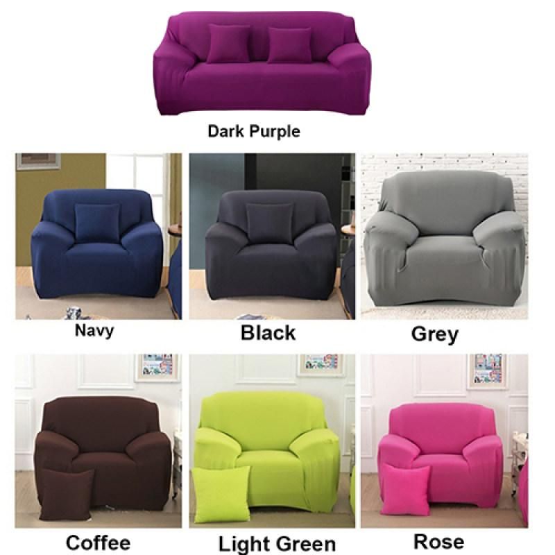 Fashion Pure Color Antiskid Stretch Sofa Cover Slipcover-Tan