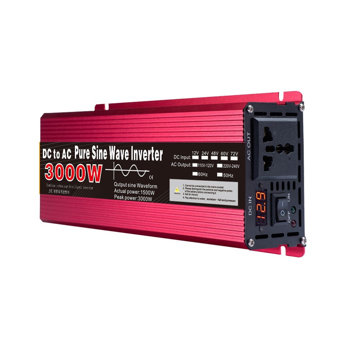 Pure Sine Wave Inverter Photovoltaic 12V to AC 220V 3000W