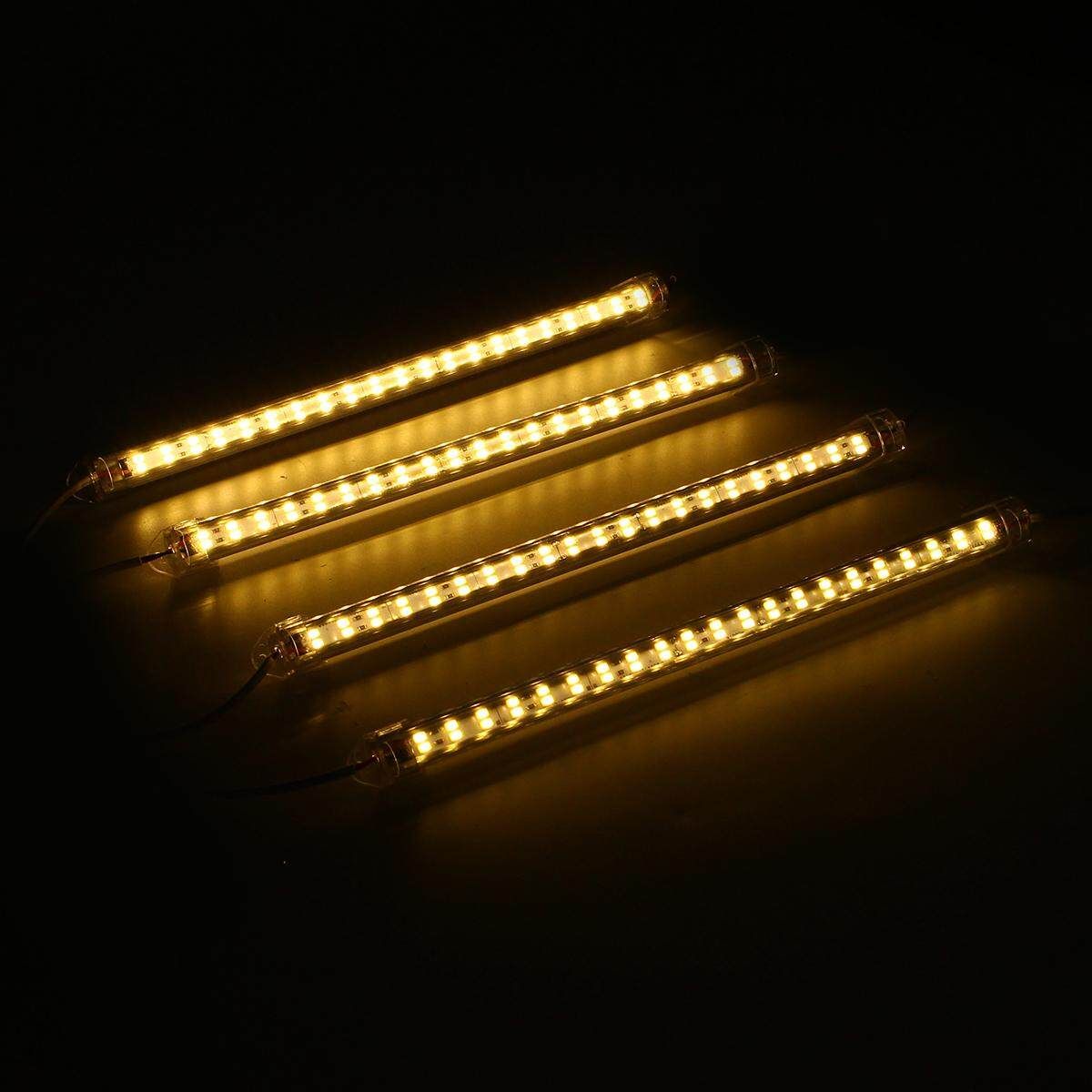 4x LED 30W Rigid Strip Light 12V Daylight Touching Switch Rigid LED Light Bar For Kitchen Counter Closet Shelf Lights Car Van Bus Caravan Camping Lighting-US PLUG Beautiful Rules Warm White Light