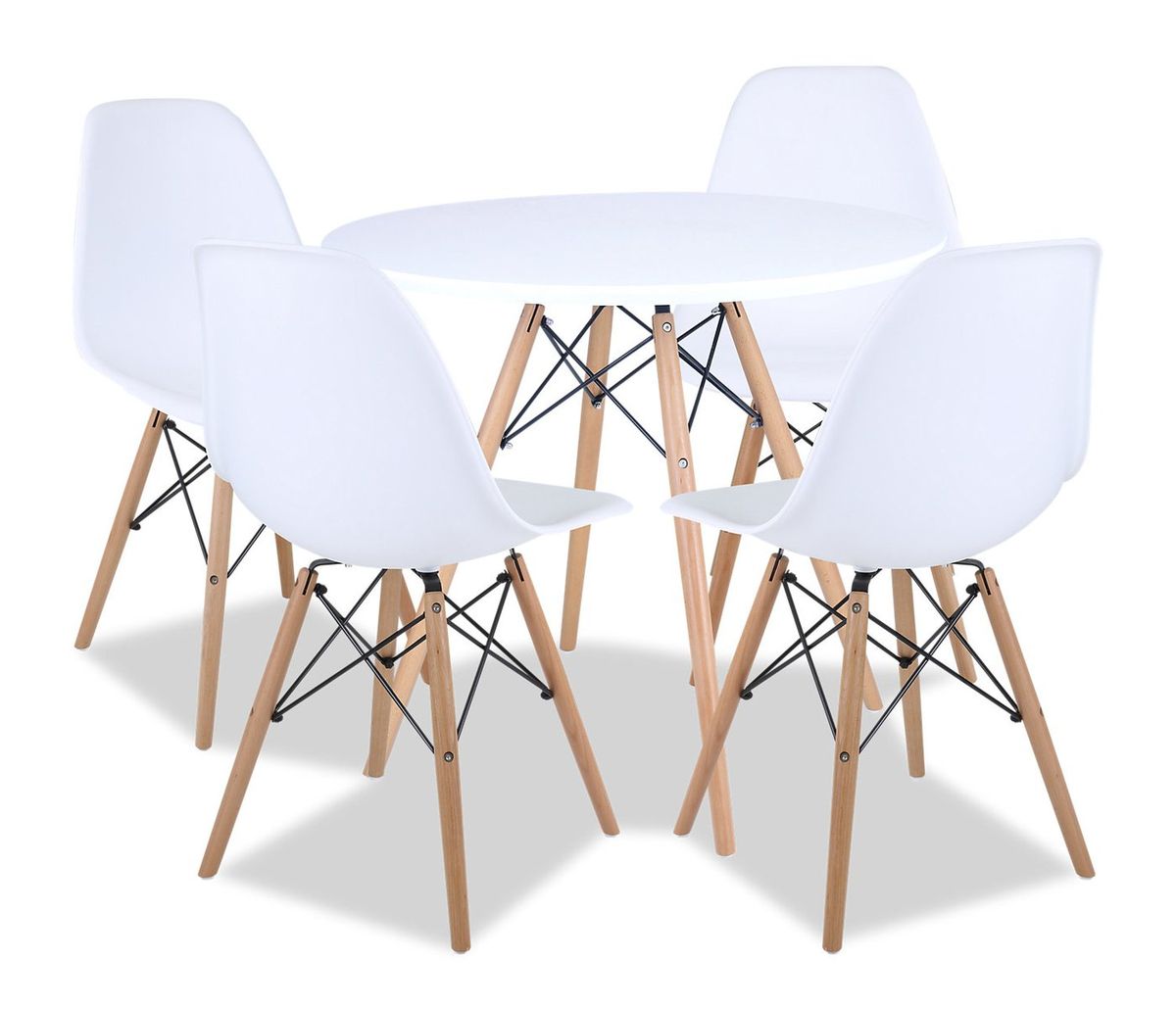Outdoor/Indoor Dining Table With Beechwood Leg- White