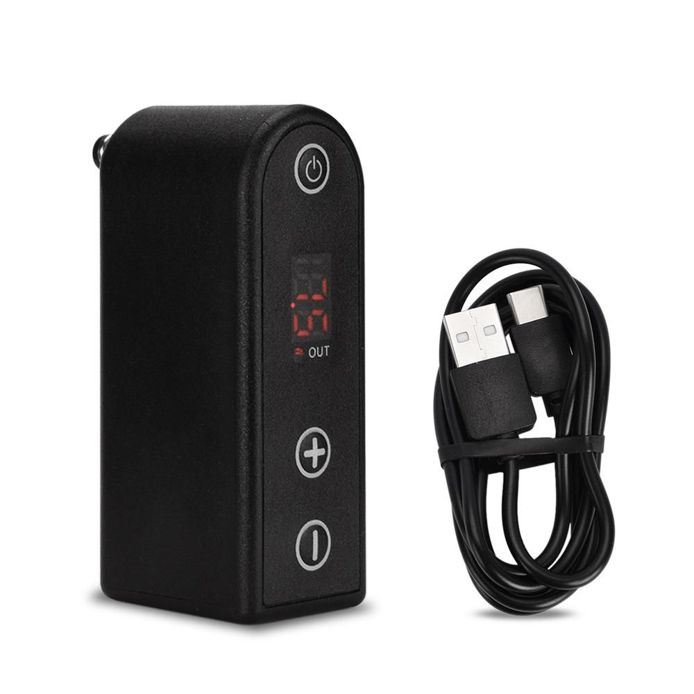 DC Mini Tattoo Power Supply Tattoo Battery with Power Cable Dedicated 3.7V Lithium Battery 2000mAh for Tattoo Machine Gun