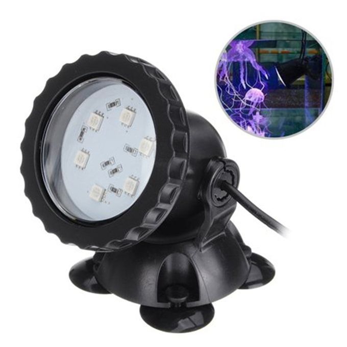 Waterproof   Aquarium Light Fountain Submersible Pool Light Spotlight-black-EU
