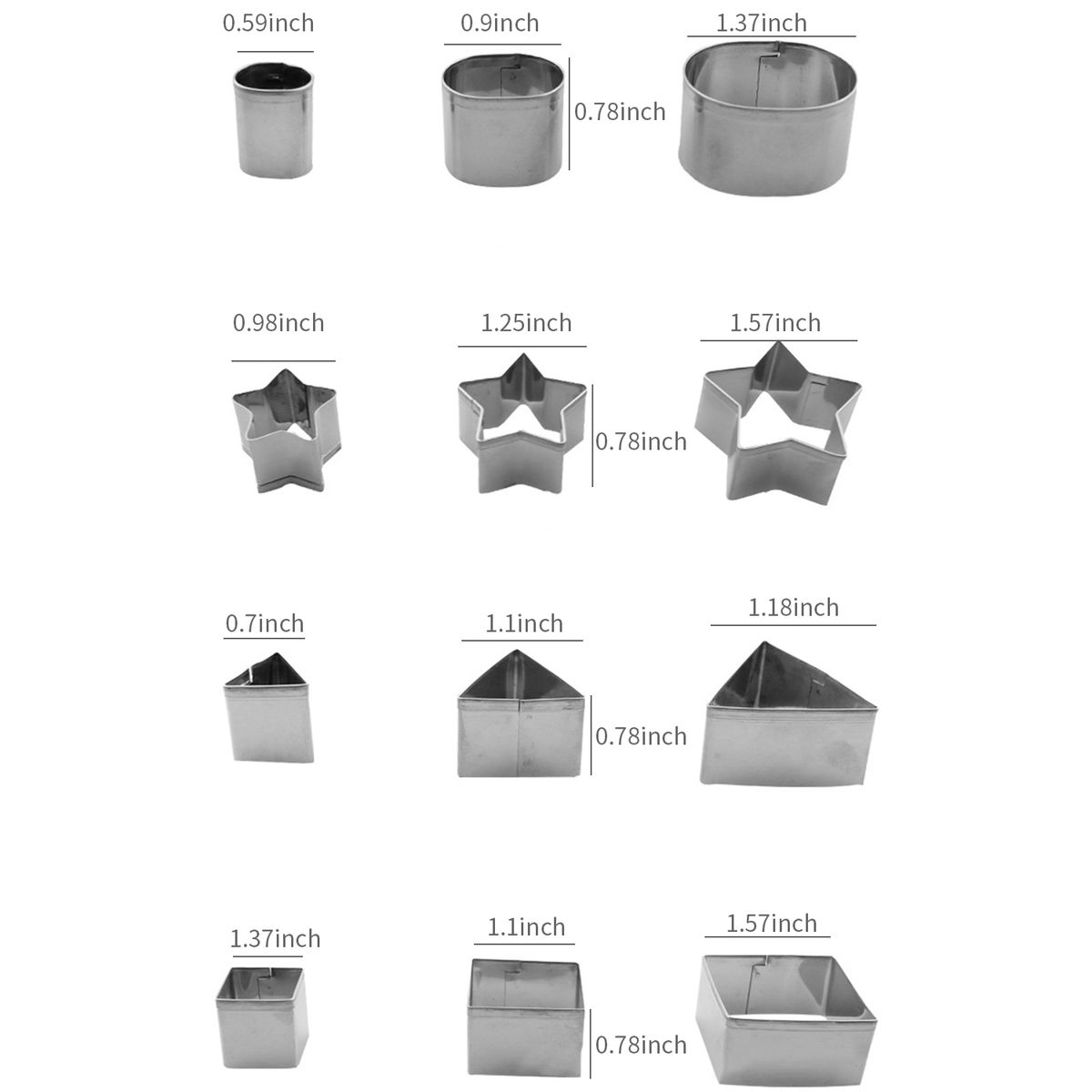24PCS Cookie Cutters Set With Stainless Steel Box Polygon