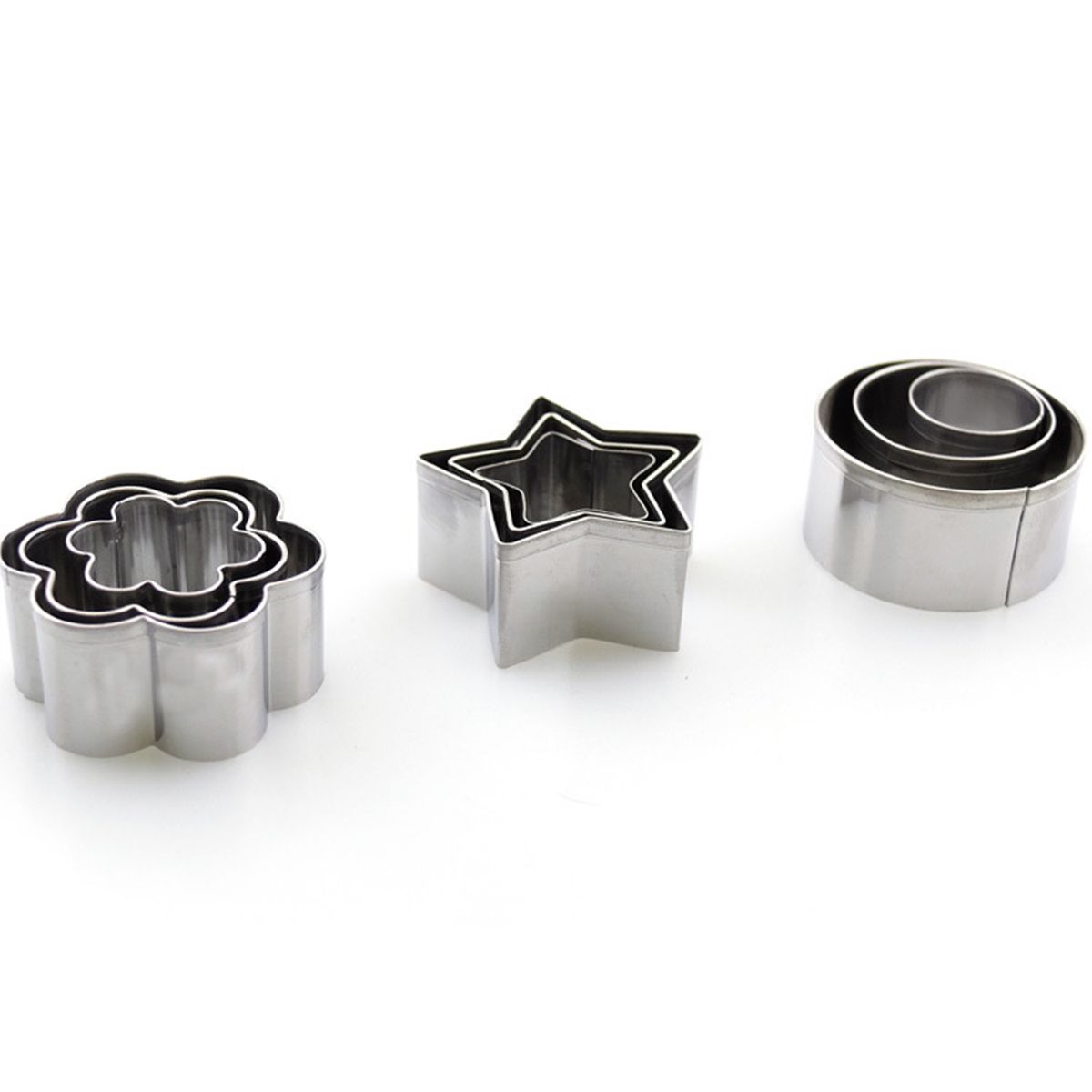 24PCS Cookie Cutters Set With Stainless Steel Box Polygon