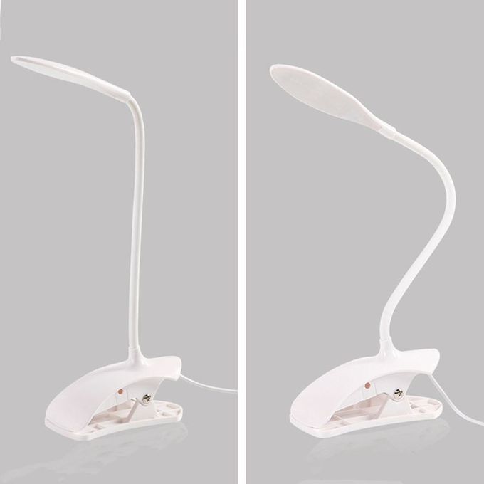 Daylight White LED Flexible USB Reading Light Clip-on Beside Bed Table Desk Lamp