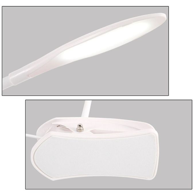 Daylight White LED Flexible USB Reading Light Clip-on Beside Bed Table Desk Lamp