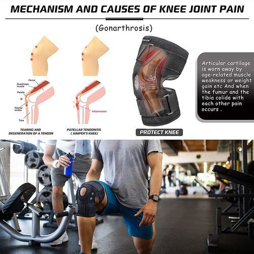 Knee Brace With Stabilizers Compression Support Hinged