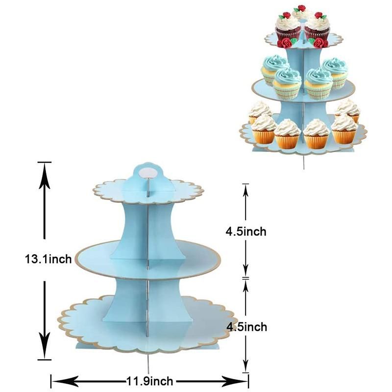 3-Piece Cupcake Stand 3 Layers2PC)1 Layer1PC) Black  Go