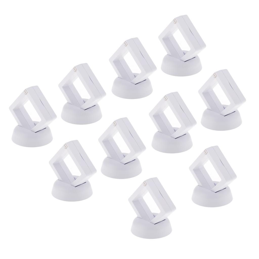 10pcs Coin Display Challenge Coin Medallion 3D Floating Frame White