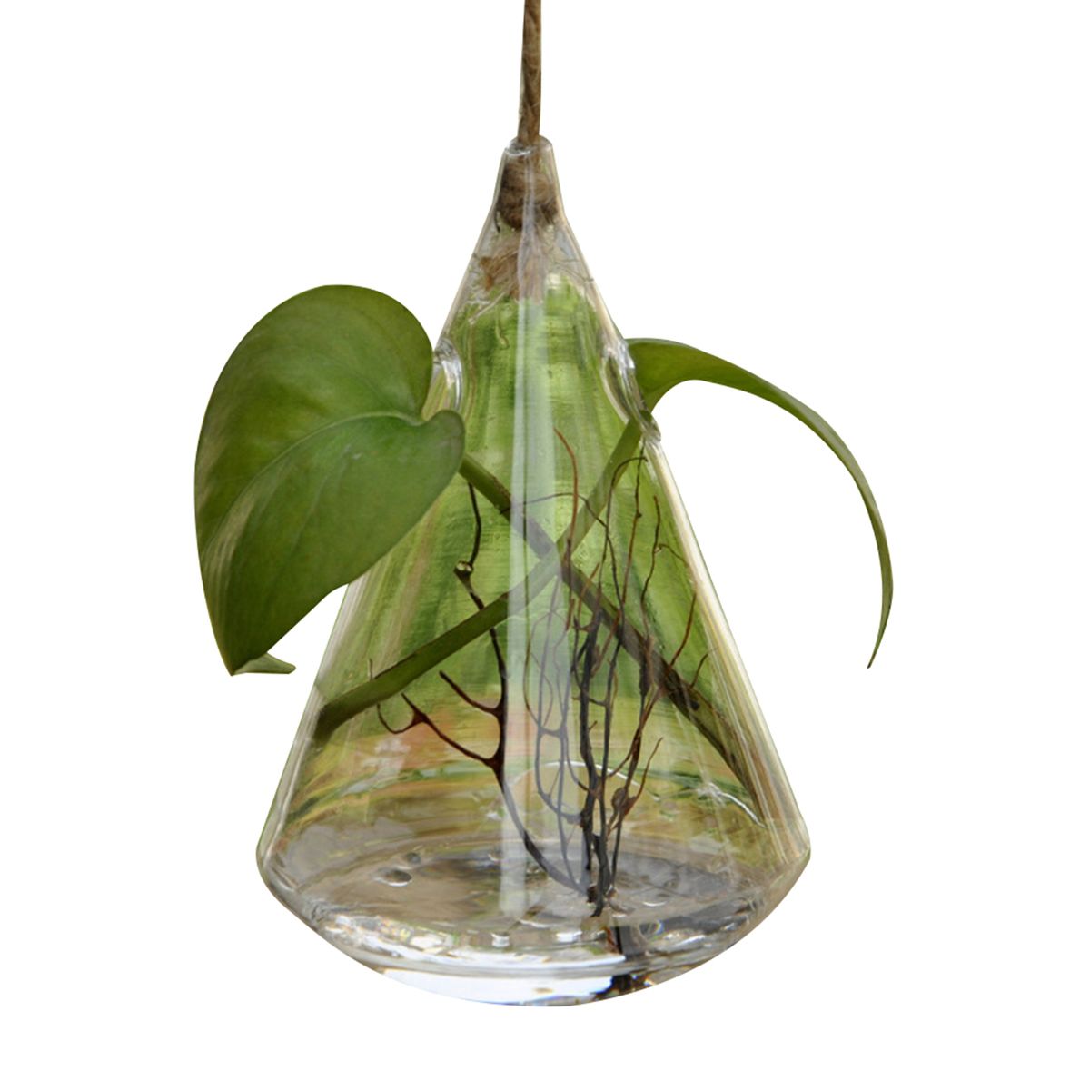 Hanging Clear Rhombus Triangle Hanging Glass Ball Vase For-