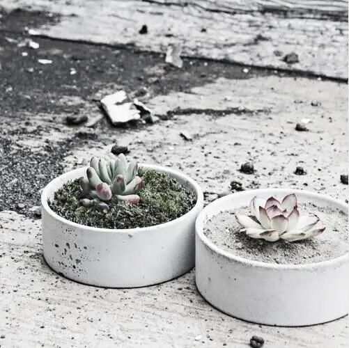 Desktop holder Cement multi-flower pots silicone mold home furnishings round storage functional container molds (No water holes)