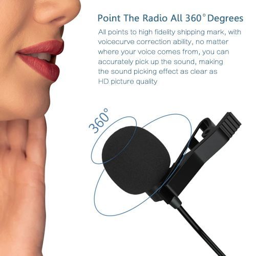 Clip-on Lapel Mic For  Audio Video Recording - 3.5mm