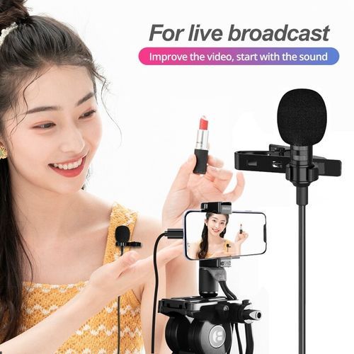 Clip-on Lapel Mic For  Audio Video Recording - 3.5mm